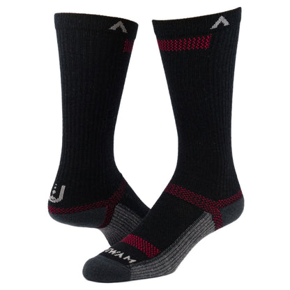 Merino Ultra Cool-Lite Crew - Black full product perspective - made in The USA Wigwam Socks