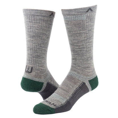 Merino Ultra Cool-Lite Crew - Grey full product perspective - made in The USA Wigwam Socks