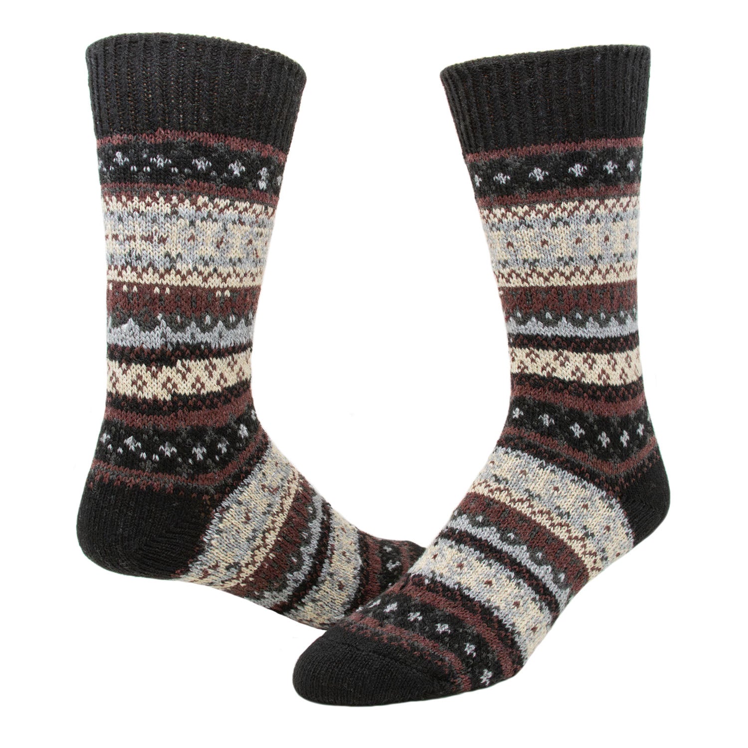Vintage Wigwam Mills Beanie & Socks Set Knee High‎ Wool Blend NWOT Fair Isle Fair Isle Over the Knee Thigh High Socks Leg Warmers Ivory  main image 4