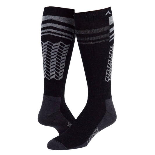 Snow Quest Over-The-Calf Ultra-Lightweight Sock - Black full product perspective