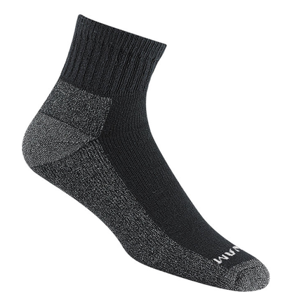 At Work Quarter 3-Pack Cotton Socks - Black full product perspective - made in The USA Wigwam Socks