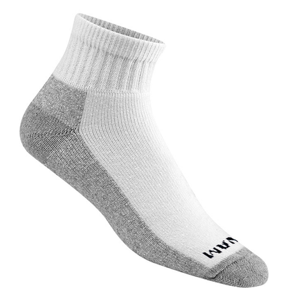 At Work Quarter 3-Pack Cotton Socks - White/Sweatshirt Grey full product perspective - made in The USA Wigwam Socks