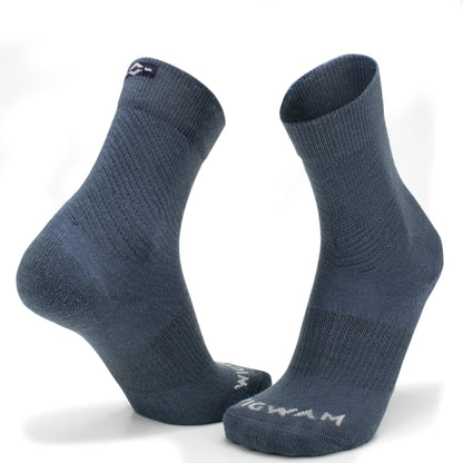 Axiom Mid Crew Sock With Merino Wool - Black Sand full product perspective - made in The USA Wigwam Socks