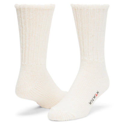 Husky Classic Wool Crew Sock - White full product perspective - made in The USA Wigwam Socks