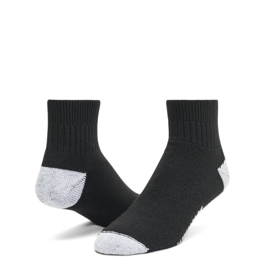 Diabetic Sport Quarter Midweight Sock - Black full product perspective