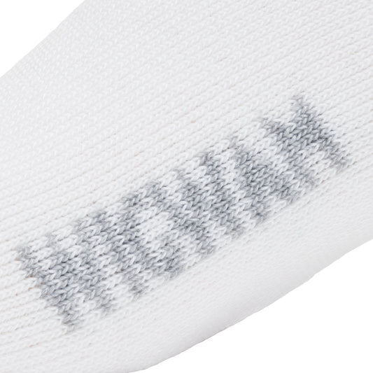 Diabetic Sport Quarter Midweight Sock - White knit-in logo