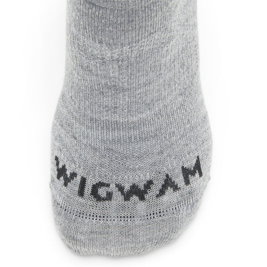 Axiom No Show Sock With Merino Wool - Grey toe perspective