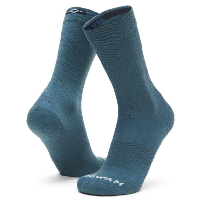 Axiom Lightweight Compression Crew Sock With Merino Wool - Black Sand full product perspective - made in The USA Wigwam Socks