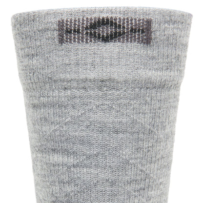 Axiom Lightweight Compression Crew Sock With Merino Wool - Grey cuff perspective - made in The USA Wigwam Socks