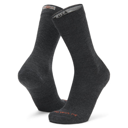 Axiom Lightweight Compression Crew Sock With Merino Wool - Oxford full product perspective - made in The USA Wigwam Socks