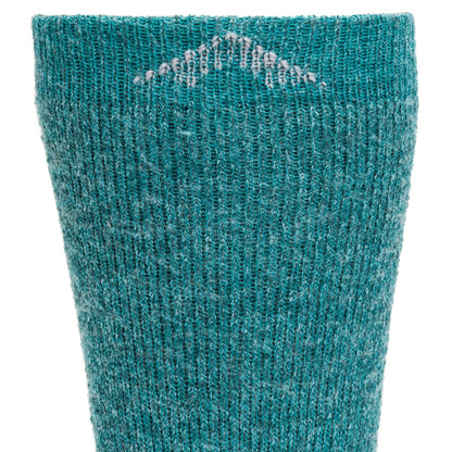 40 Below II Wool Heavyweight Sock - Teal cuff perspective - made in The USA Wigwam Socks