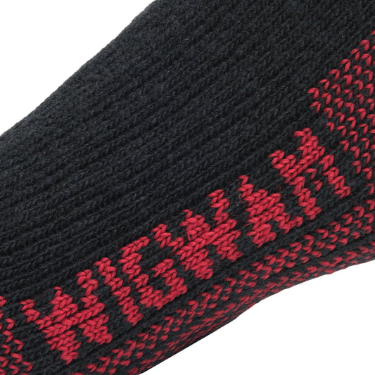 Canada II Heavyweight Wool Crew Sock - Black knit-in logo