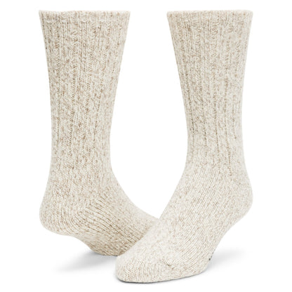 El-Pine Crew Heavyweight Wool Sock - Grey Twist full product perspective - made in The USA Wigwam Socks