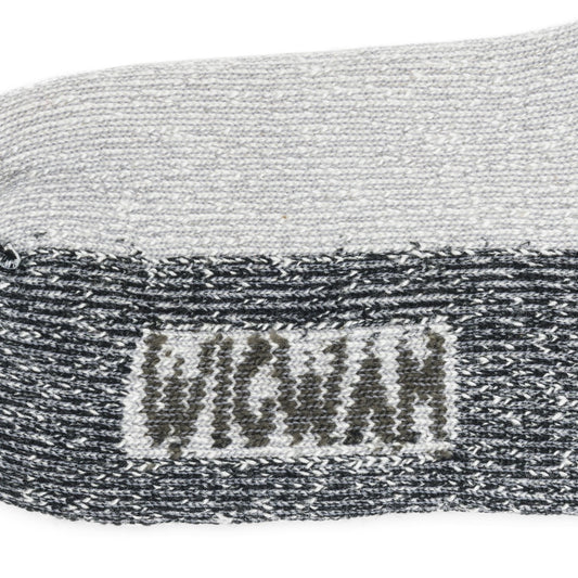 Diabetic Thermal Crew Heavyweight Sock With Wool - Grey/Black knit-in logo