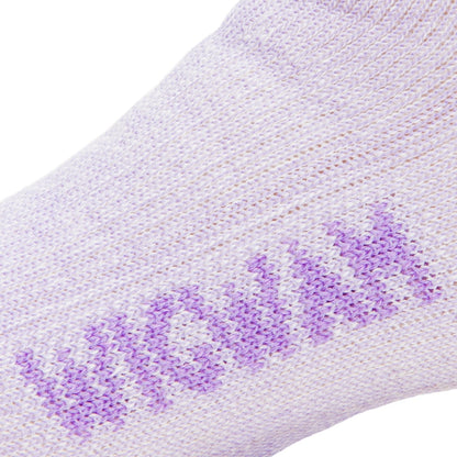 Merino Kid's Comfort Hiker Sock - Amethyst Petal knit-in logo - made in The USA Wigwam Socks