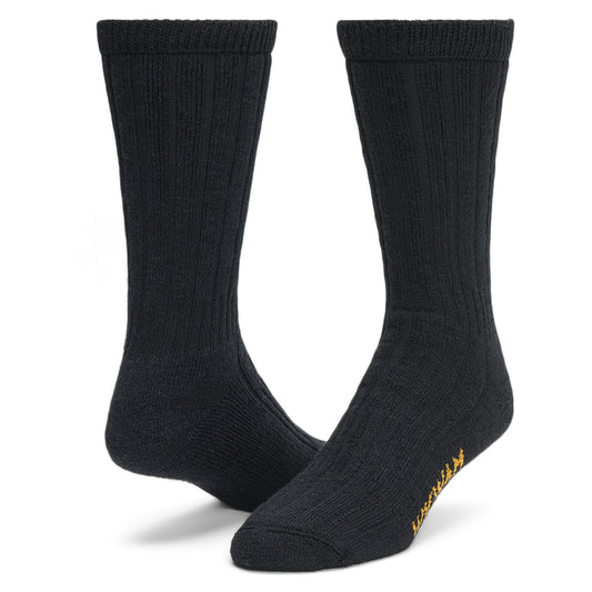 Merino/Silk Hiker Heavyweight Crew Sock - Black full product perspective