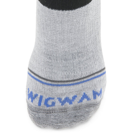 Surpass Lightweight Quarter Sock - Black/Grey toe perspective