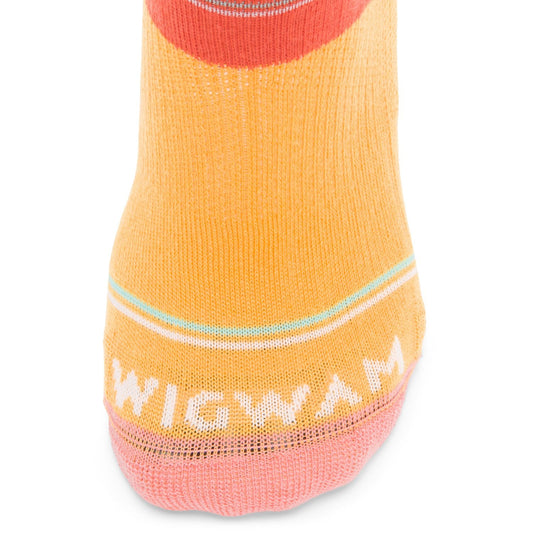 Surpass Lightweight Quarter Sock - Red/Orange toe perspective