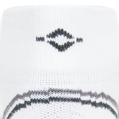 Surpass Lightweight Quarter Sock - White/Grey cuff perspective - made in The USA Wigwam Socks