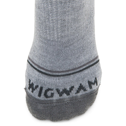Surpass Lightweight Mid Crew Sock - White/Grey toe perspective - made in The USA Wigwam Socks