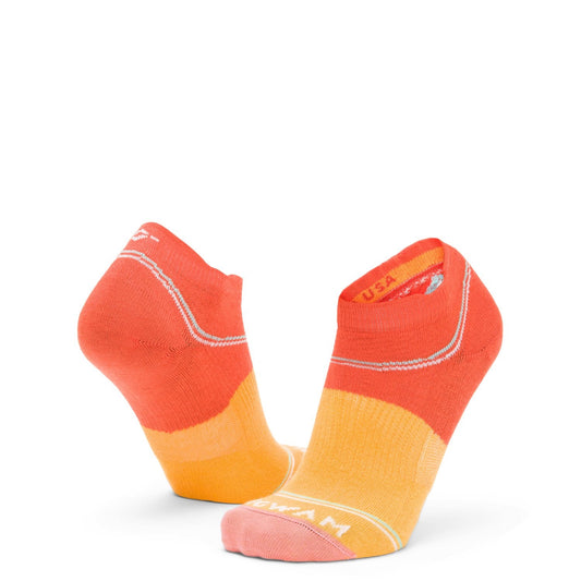 Surpass Ultra Lightweight Low Sock - Red/Orange full product perspective
