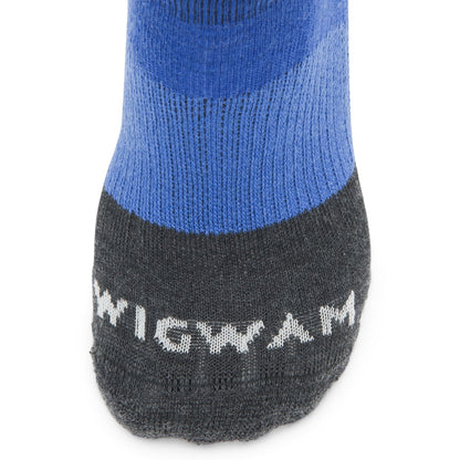 Trail Junkie Lightweight Low Sock With Merino Wool - Surf The Web toe perspective - made in The USA Wigwam Socks
