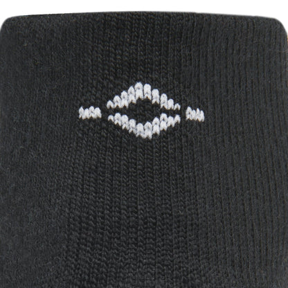 Trail Junkie Lightweight Quarter Sock With Merino Wool - Black cuff perspective - made in The USA Wigwam Socks