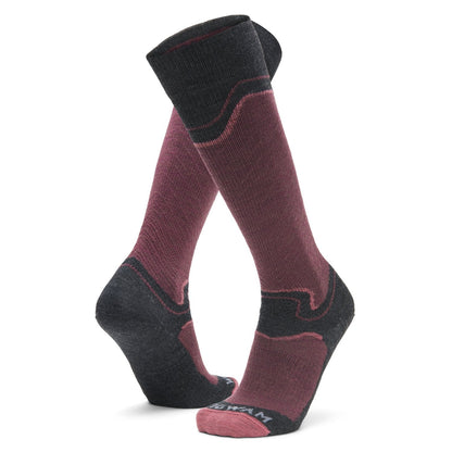 Snow Junkie Ultra Lightweight Over-The-Calf Sock - Catawba Grape full product perspective - made in The USA Wigwam Socks