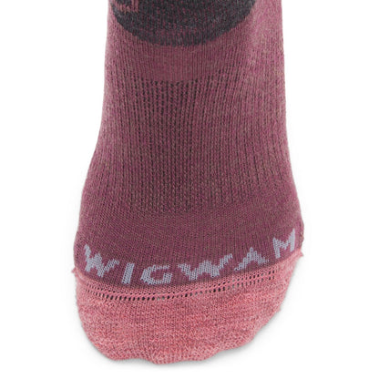 Snow Junkie Lightweight Compression Over-The-Calf Sock - Catawba Grape toe perspective - made in The USA Wigwam Socks