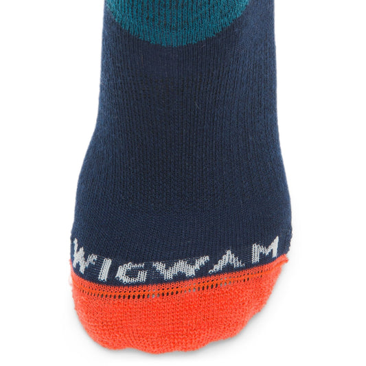 Snow Junkie Lightweight Compression Over-The-Calf Sock - Navy II toe perspective