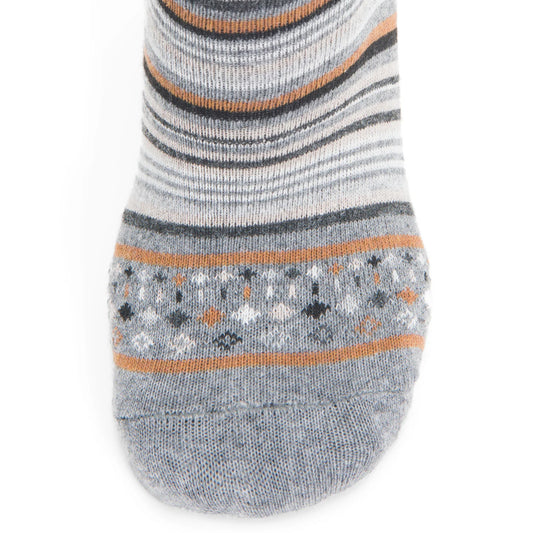 Inline Non-Cushioned Crew Sock - Charcoal toe perspective