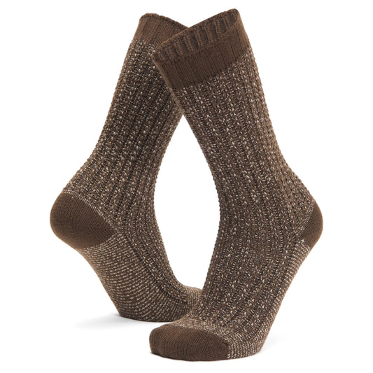 Pointe Lightweight Crew Sock - Brown full product perspective