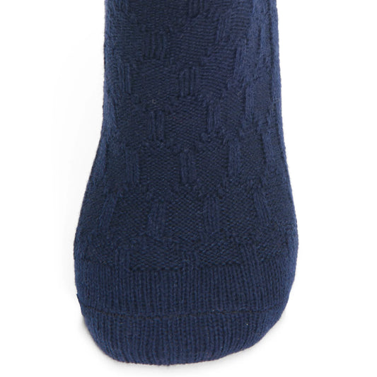 Diamond Knee High Lightweight Sock With Recycled Wool - Navy II toe perspective