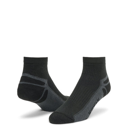 Thunder Quarter Lightweight Sock - Black full product perspective - made in The USA Wigwam Socks