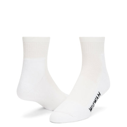 Cool-Lite Quarter - White full product perspective - made in The USA Wigwam Socks