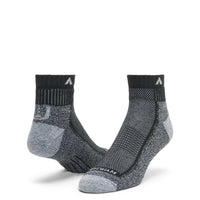 Cool-Lite Hiker Quarter Midweight Sock - Black/Grey swatch - by Wigwam Socks