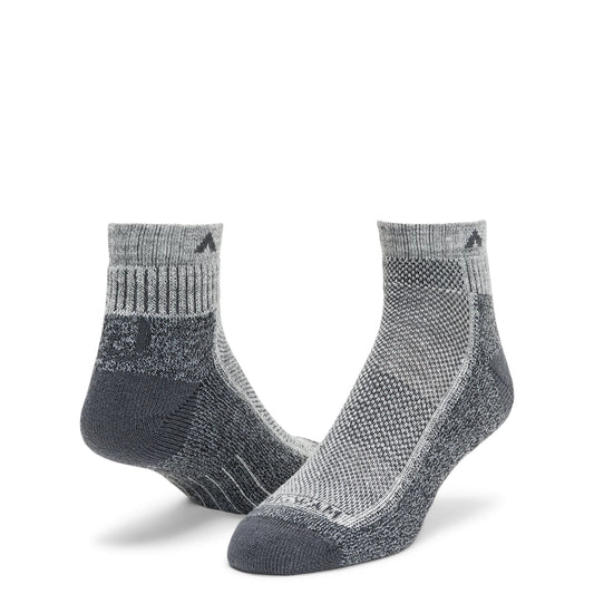 Cool-Lite Hiker Quarter Midweight Sock - Grey/Charcoal full product perspective
