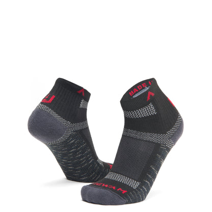 Ultra Cool-Lite Quarter Sock - Onyx full product perspective - made in The USA Wigwam Socks