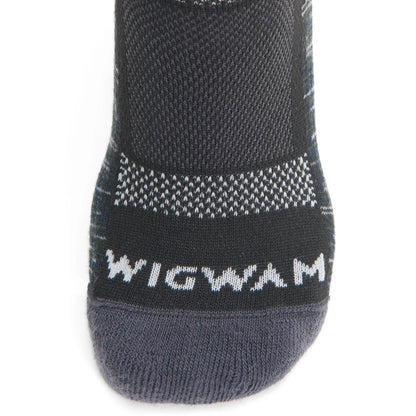 Ultra Cool Lite Stripe Ultra-Lightweight Crew Sock - Onyx toe perspective - made in The USA Wigwam Socks