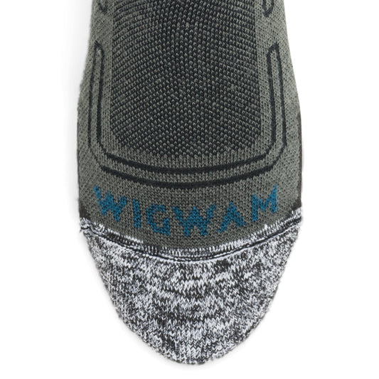 No Fly Zone Outdoor Crew Sock - Charcoal toe perspective