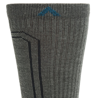 No Fly Zone Outdoor Crew Sock - Charcoal cuff perspective - made in The USA Wigwam Socks