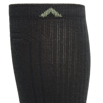 No Fly Zone Outdoor Over-The-Calf Sock - Black cuff perspective - made in The USA Wigwam Socks