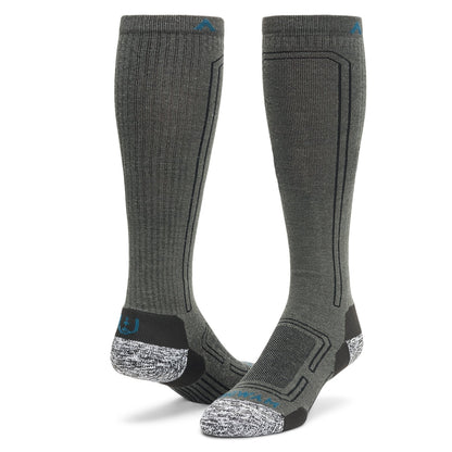 No Fly Zone Outdoor Over-The-Calf Sock - Charcoal full product perspective - made in The USA Wigwam Socks