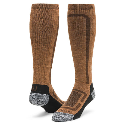 No Fly Zone Outdoor Midweight Over-The-Calf Sock - Coyote Brown full product perspective - made in The USA Wigwam Socks