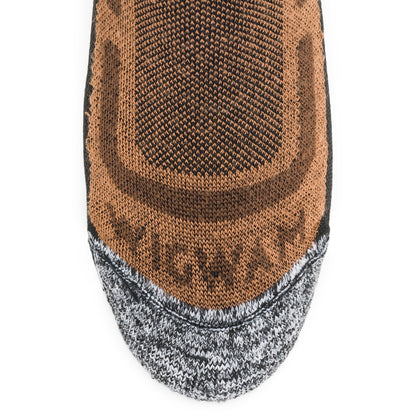 No Fly Zone Outdoor Midweight Over-The-Calf Sock - Coyote Brown toe perspective - made in The USA Wigwam Socks