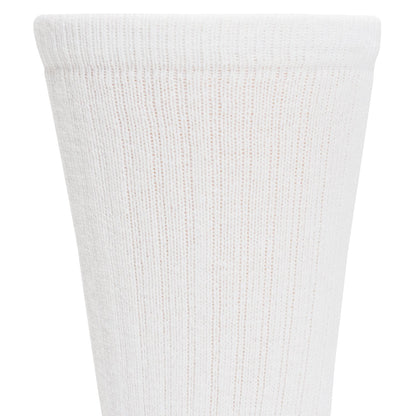 Super 60® Crew 6-pack Midweight Cotton Socks - White cuff perspective - made in The USA Wigwam Socks