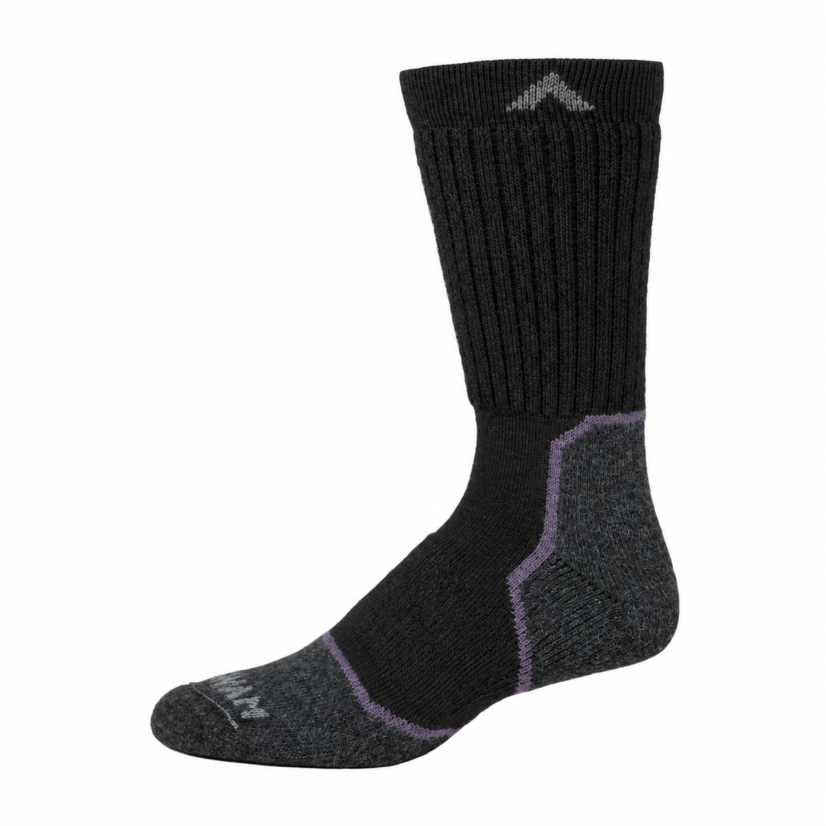 Wool Midweight Outdoor Crew - Black side - made in The USA Wigwam Socks