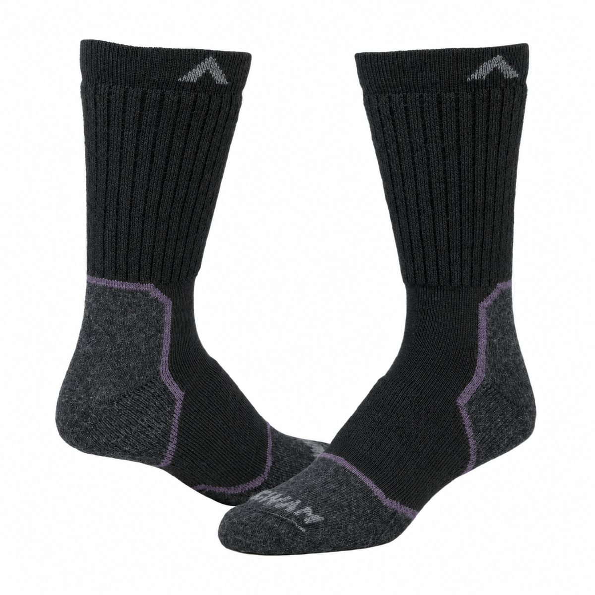 Wool Midweight Outdoor Crew - Black full product - made in The USA Wigwam Socks