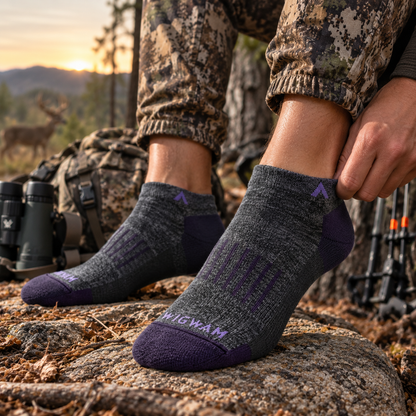Ridge Low Lightweight Sock With Alpaca Wool - lifestyle image - made in The USA Wigwam Socks