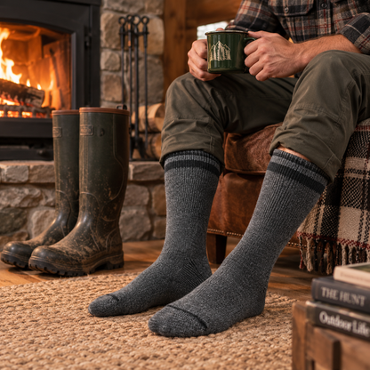 Super Boot 2-Pack Heavyweight Socks With Wool - Lifestyle image - made in The USA Wigwam Socks